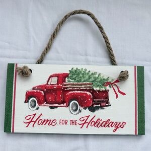 Red Truck Holiday Wall Sign